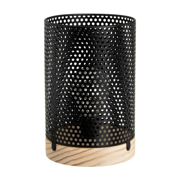 Črna namizna svetilka s kovinskim senčnikom (višina 20 cm) – Casa Selección