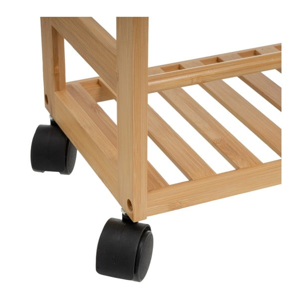 Bambusov regal na koleščkih v naravni barvi 44x75 cm – Casa Selección-image-1