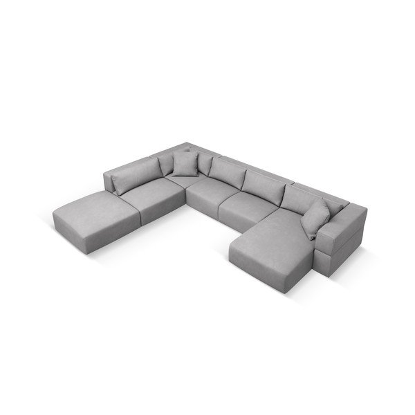 Svetlo siva kotna sedežna garnitura (levi kot/v obliki črke "U") Esther – Milo Casa-image-2