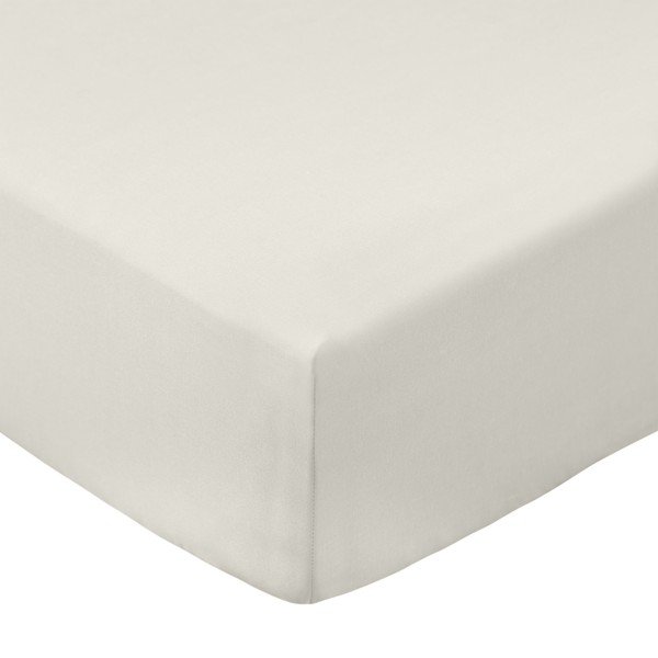 Kremno bela napenjalna rjuha iz bombažnega perkala 90x190 cm Cotton Percale – Bianca