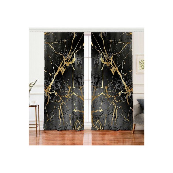 Črne/zlate zavese v kompletu 2 ks 140x260 cm – Mila Home-image-2