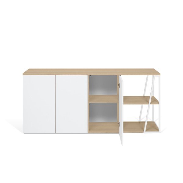 Bela komoda TemaHome Albi, širine 190 cm-image-2
