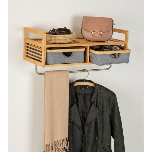 Siva bambusov stenski obešalnik s polico Bahari – Wenko-image-4