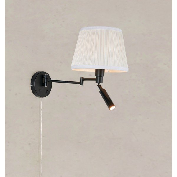 Črno-bela LED stenska svetilka z upogljivo konstrukcijo Pivot – Markslöjd-image-1