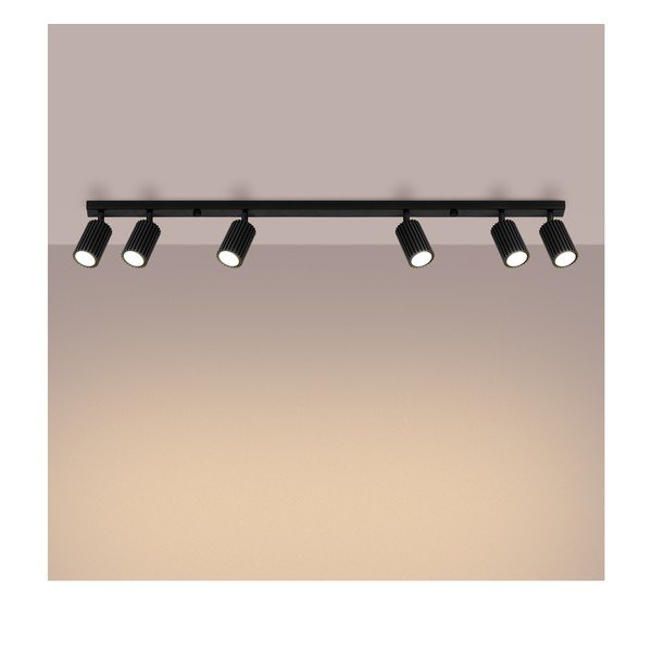 Črno točkovno svetilo 6,5x117 cm Gleam – Sollux-image-2