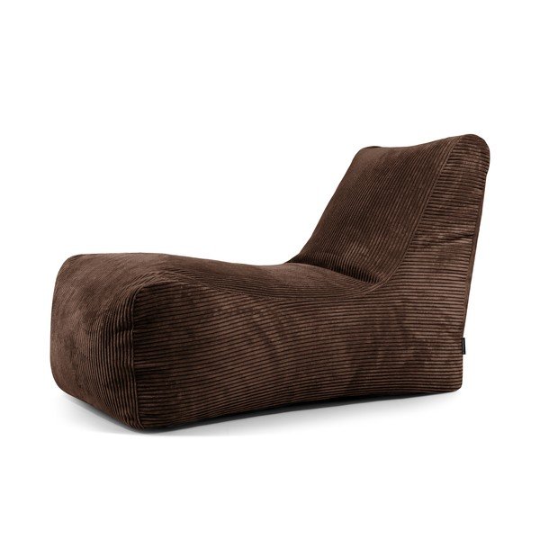 Temno rjava vreča za sedenje iz rebrastega žameta Lounge – SLOWDOWN