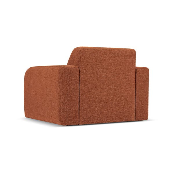 Rjav fotelj iz tkanine bouclé Molino – Micadoni Home-image-2