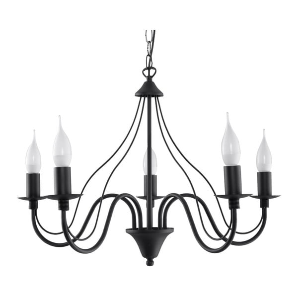 Črna viseča svetilka Sollux Fiorano 5