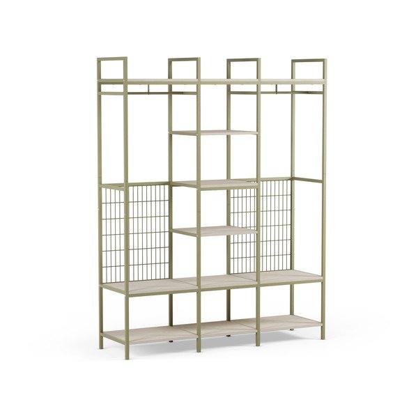 Zelena odprta jeklena garderobna omara 140x179,5x40 cm Amara – Marckeric