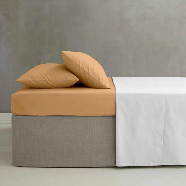 Rumena/oranžna napenjalna rjuha iz perkala 90x190 cm Easy Iron Percale – Catherine Lansfield-image-1