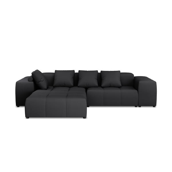 Črn kotni kavč (obojestranski) Rome - Cosmopolitan Design 