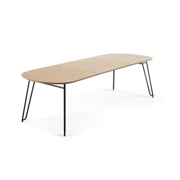 Raztegljiva jedilna miza v hrastovem dekorju 90x140 cm Novac – Kave Home-image-4