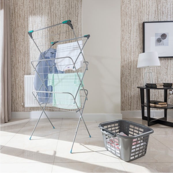 Tristopenjski sušilnik za perilo v srebrni barvi - Addis-image-4