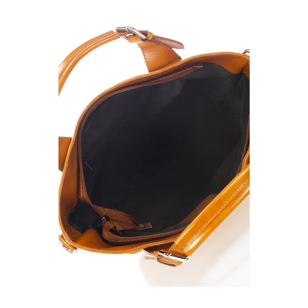 Konjak rjava usnjena torbica Massimo Castelli Valeria-image-3