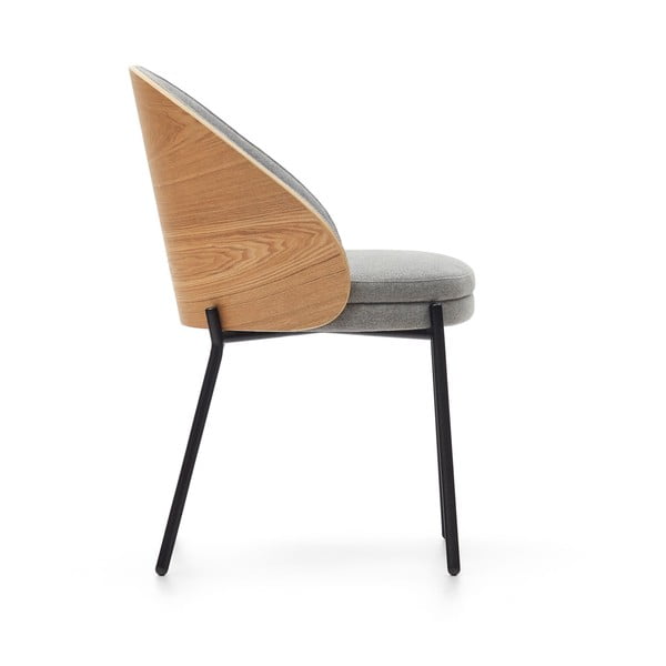 Siv/v naravni barvi oblazinjen jedilni stol Eamy – Kave Home-image-4