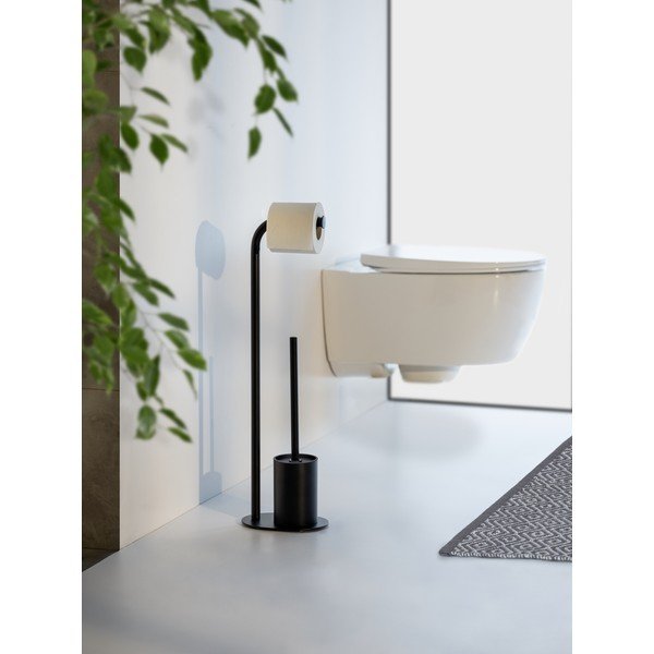 Črno jekleno stojalo za WC papir z WC ščetko Levante – Wenko-image-1