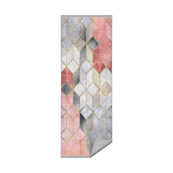 Rožnata/siva pralna preproga 80x200 cm – Mila Home