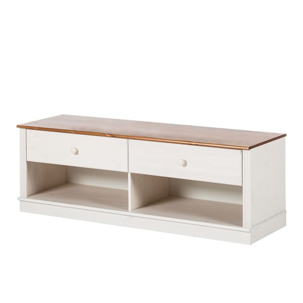 Bela TV omarica iz masivnega bora 137x47 cm Anita – Støraa-image-2