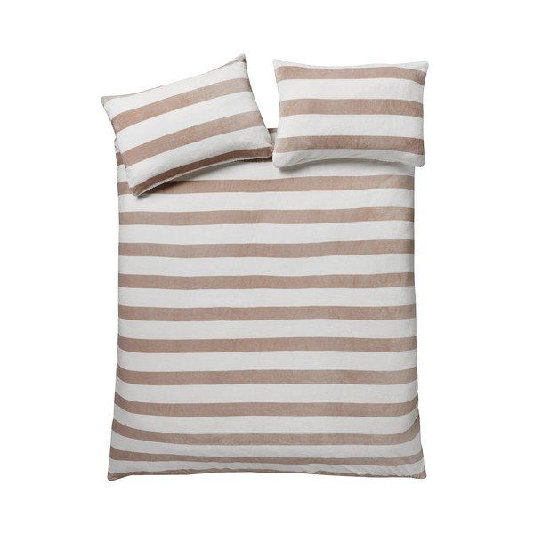 Enojna posteljnina iz sherpa flisa v naravni barvi 135x200 cm Cosy Sherpa Stripe – Catherine Lansfield