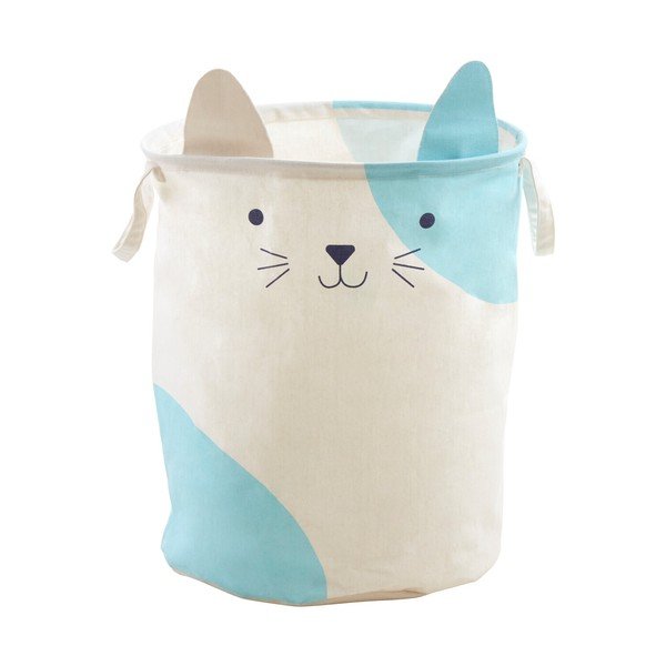 Bela tekstilna otroška škatla za shranjevanje ø 40x48 cm Mimo Cat Face – Premier Housewares