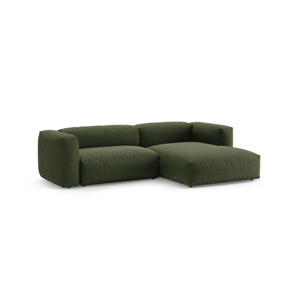 Zelena raztegljiva kotna sedežna garnitura (desni kot/z ležalnikom) – Micadoni -image-3