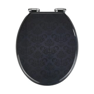 Temno siva deska za WC školjko s počasnim zapiranjem Wenko Bellevue, 42,5 x 35,5 cm