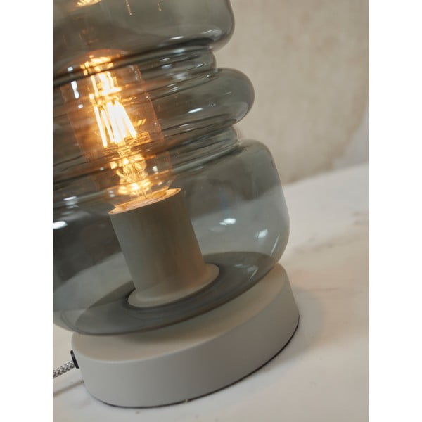 Siva namizna svetilka s steklenim senčnikom (višina 23 cm) Verona – it's about RoMi-image-3