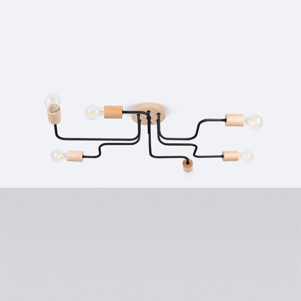 Črna/naravna stropna svetilka 58x85 cm Dazzle – Sollux-image-2