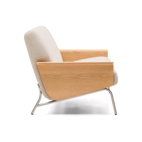 Bež sedežna garnitura iz šenilje 165 cm Amsen – Kave Home-image-3