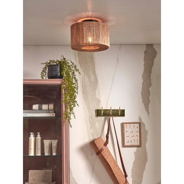 Stropna svetilka v naravni barvi s senčnikom iz jute ø 30 cm Iguazu – Good&Mojo-image-1