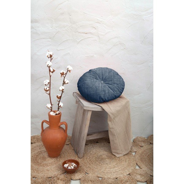 Modra okrasna blazina Really Nice Things Cojin Redondo Blue, ⌀ 45 cm-image-1