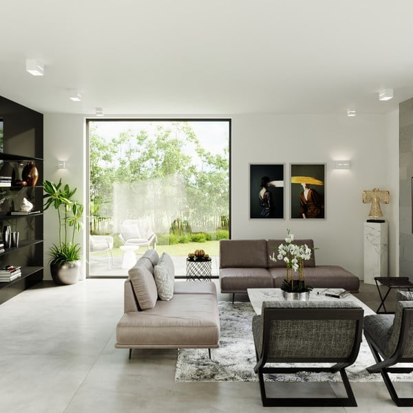 Bela stropna svetilka s kovinskim senčnikom 10x10 cm Lorum – Sollux-image-4