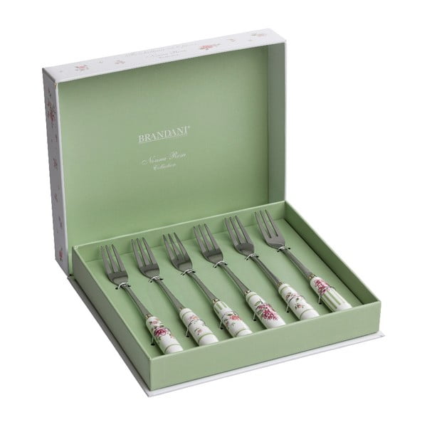 Komplet 6 vilic s keramičnim ročajem Brandani Nonna Rosa-image-1