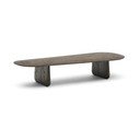 Temno rjava klubska mizica iz masivnega hrasta 64x146 cm Pirita – Kave Home