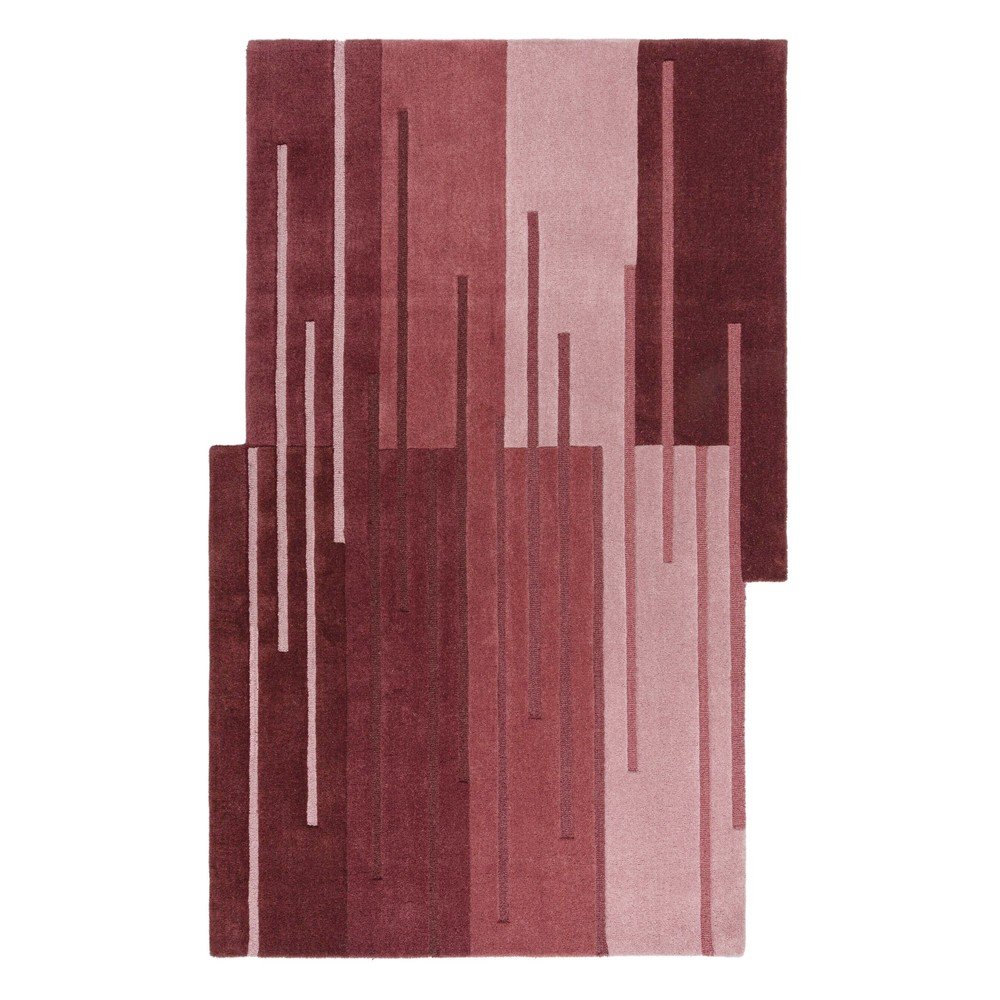 Bordo rdeča ročno tkana volnena preproga 150x240 cm Split Ombre Shaped