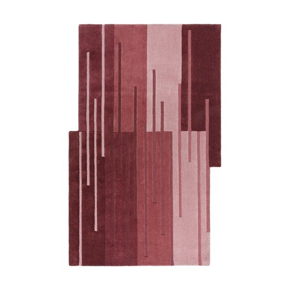 Bordo rdeča ročno tkana volnena preproga 200x290 cm Split Ombre Shaped – Flair Rugs