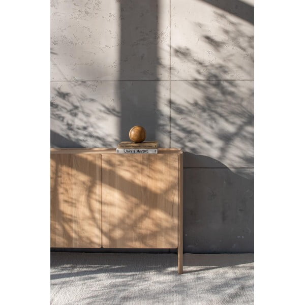 Komoda iz masivnega hrasta v naravni barvi 220x85x42 cm Dvor – Gazzda-image-4