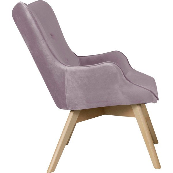 Svetlo vijoličen žameten fotelj Niko – Ropez-image-3