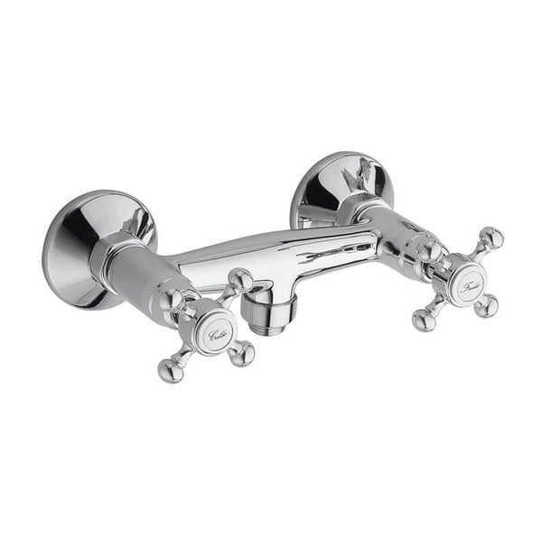 Stenska armatura za tuš v sijajno srebrni barvi (1 izhod) Antea – Sapho