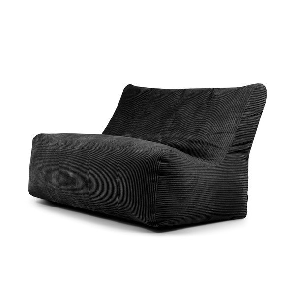 Črna vreča za sedenje iz rebrastega žameta Sofa Seat Lounge – SLOWDOWN