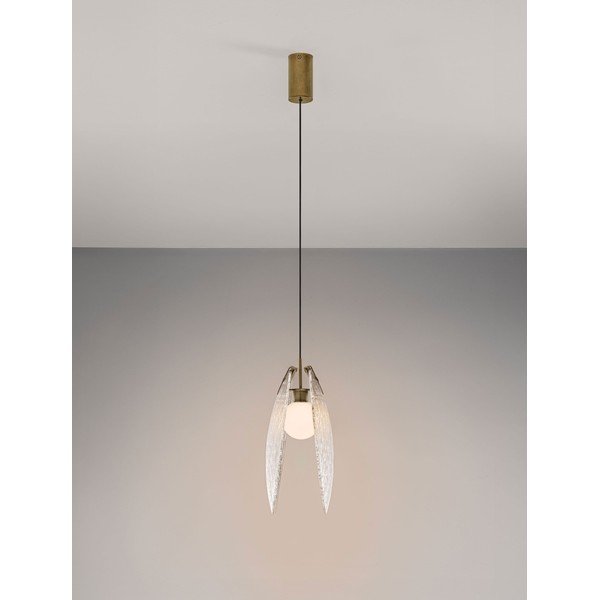 Medeninasta jeklena LED viseča svetilka s steklenim senčilom Shelina – Nova Luce-image-3