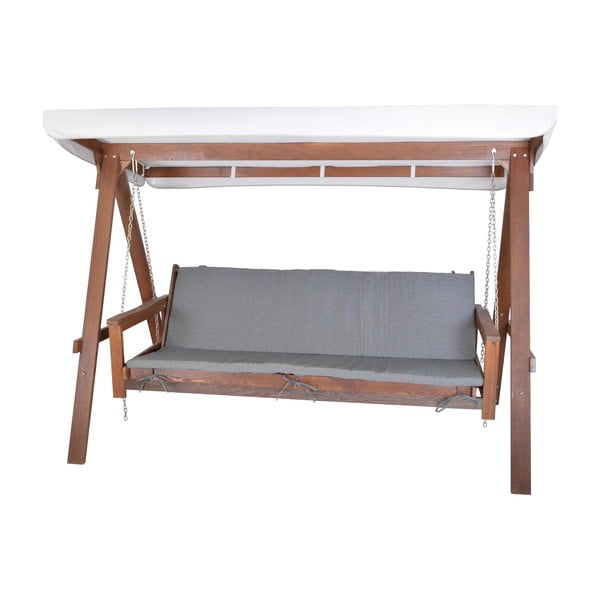 Siva/rjava vrtna gugalnica iz masivnega lesa Adelaida – Rojaplast