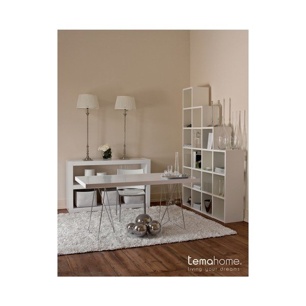 TemaHome Bela miza z odlagalno desko, dolžina 160 cm-image-2