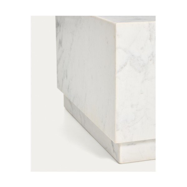 Bela marmorna klubska mizica 50x100 cm Sorein – Kave Home-image-3