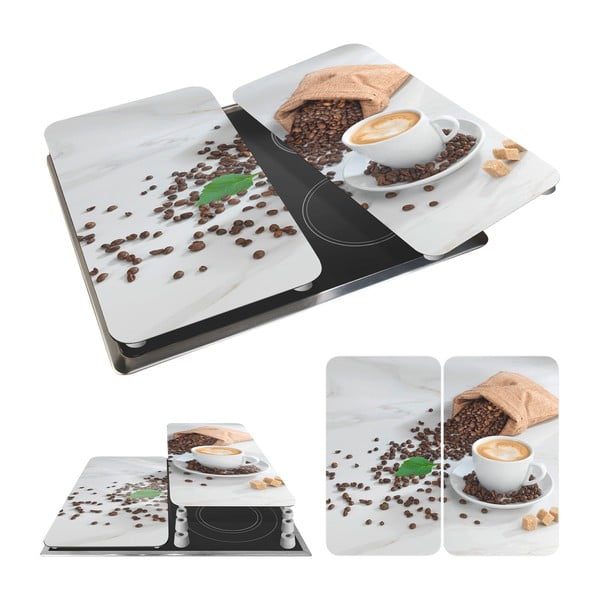 Zaščitne plošče za štedilnik iz kaljenega stekla 2 ks 52x30 cm Café Aromatica – Maximex-image-3