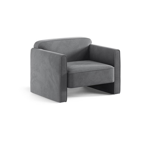 Siv žameten fotelj Abby – Micadoni 