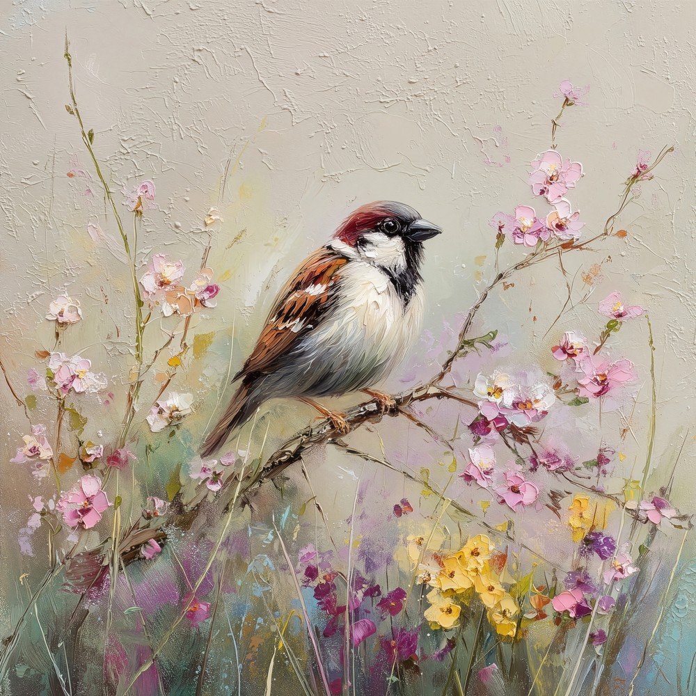 Tiskana slika na platnu 32x32 cm Sparrow