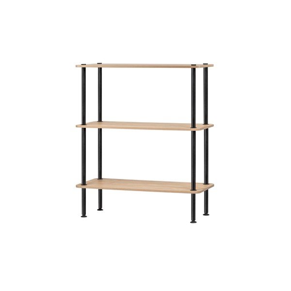 Regal v hrastovem dekorju v naravni barvi 80x90,5x35 cm Teidi – noo.ma