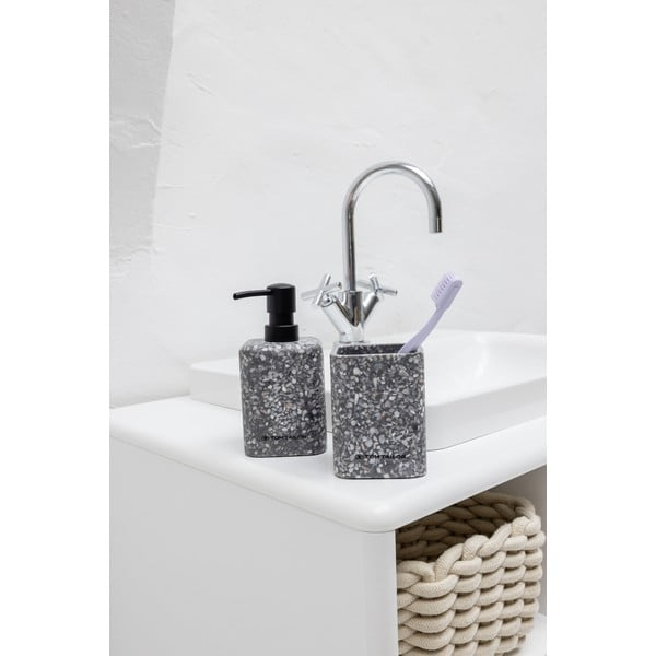 Siv lonček za zobne ščetke iz poliresina Tom Tailor T-Terrazzo – Wenko-image-1