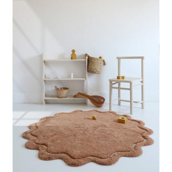 Opečnato oranžna pralna ročno tkana bombažna okrogla preproga ø 110 cm Sweet April Toffee – Nattiot-image-4